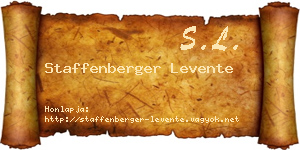 Staffenberger Levente névjegykártya